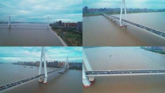 武汉二七长江大桥航拍高清在线视频素材下载