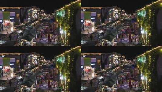 九集小镇航拍素材街道高清在线视频素材下载
