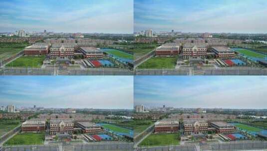上海松江大学城航拍风光高清在线视频素材下载