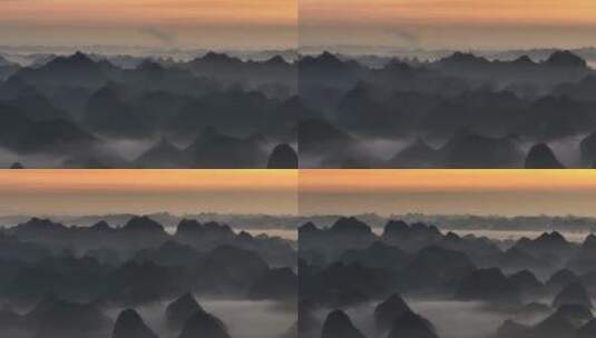 广西日出航拍空镜高清在线视频素材下载
