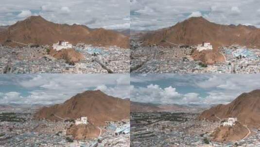 西藏日喀则市桑珠孜区城市空镜实拍高清在线视频素材下载