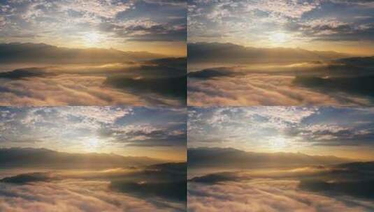 山间云海上的日出高清在线视频素材下载