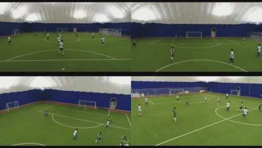 足球 绿茵场 比赛 室内足球 体育高清在线视频素材下载