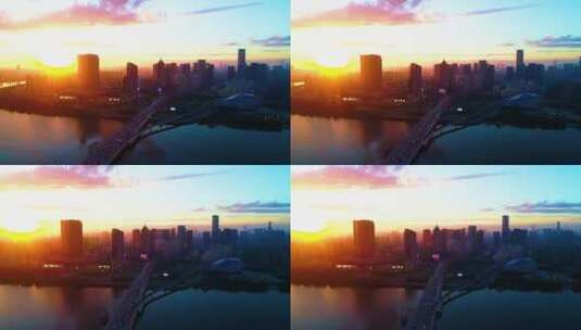 沈阳 城市 日出 落日 阳光 城市2高清在线视频素材下载