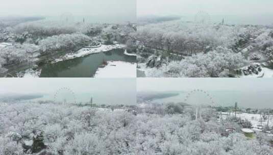 武汉东湖风景区冬季雪景风光高清在线视频素材下载