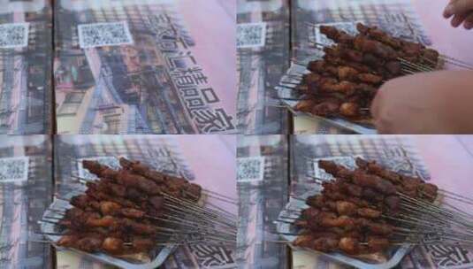 新疆特色美食烤肉高清在线视频素材下载