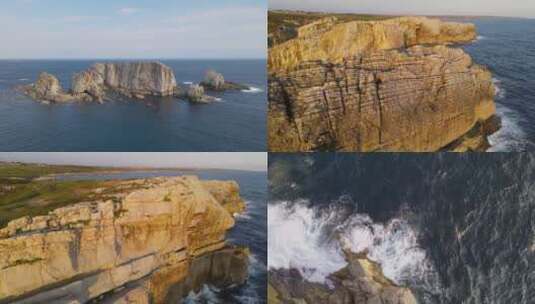 海浪慢镜头海浪升格海浪拍打礁石高清在线视频素材下载