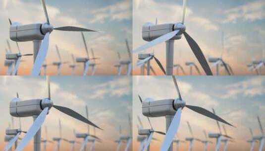 发电用风车风能国家电网特写宣传片高清在线视频素材下载