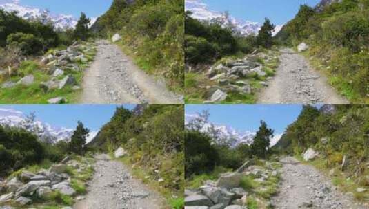 山上崎岖的小路高清在线视频素材下载