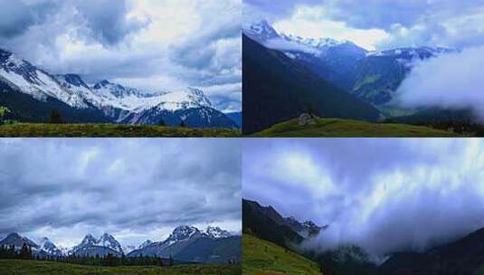 雪山自然风光全景高清在线视频素材下载