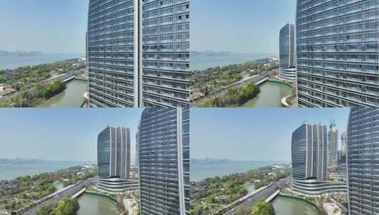 杭州城市建筑风光航拍高清在线视频素材下载