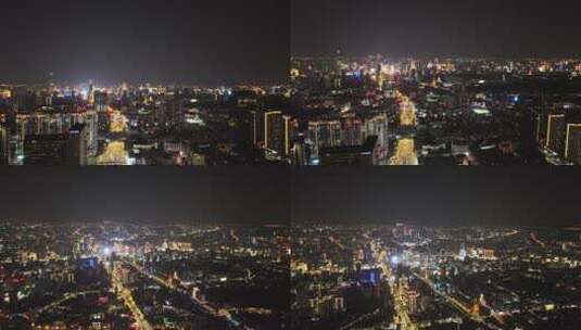 昆明北京路夜景航拍高清在线视频素材下载
