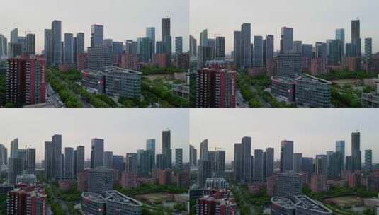 4k 航拍南京CBD滨江畔房地产背景高清在线视频素材下载