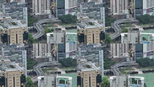 香港摩顿台天桥长焦航拍高清在线视频素材下载