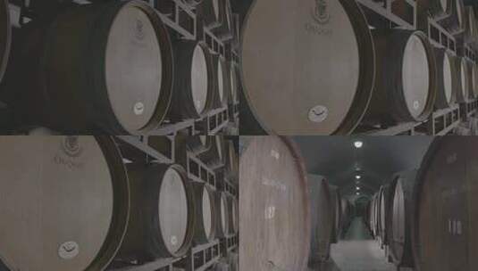 酒窖 酿酒 陈酿 酿造红酒 酒缸 酒桶高清在线视频素材下载
