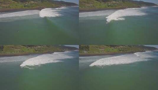 新西兰冲浪航拍高清在线视频素材下载