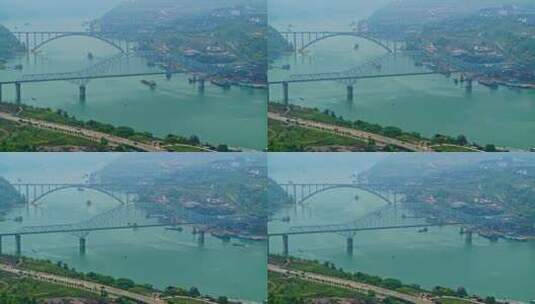 长江桥梁城市风光高清在线视频素材下载