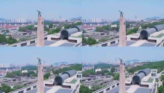 枣庄市铁道游击队纪念园-4k航拍高清在线视频素材下载
