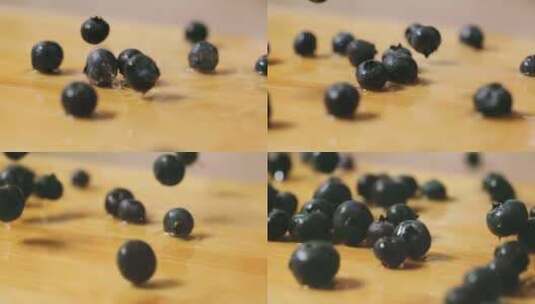 蓝莓掉在水上 蓝莓拍摄 蓝莓 水果高清在线视频素材下载