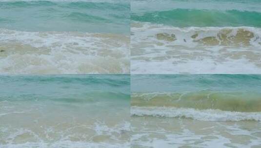 大海沙滩 波涛汹涌的海浪 海边 浪花高清在线视频素材下载