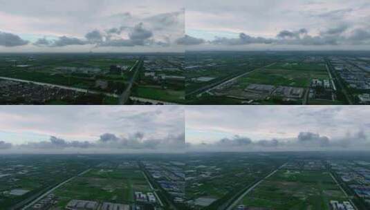 中国东部平原蓝天白云延时航拍高清在线视频素材下载
