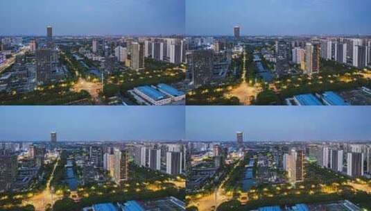 4K上海嘉定夜景航拍延时高清在线视频素材下载