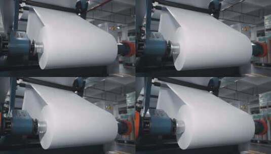 生产线滚筒上的运转的白纸高清在线视频素材下载