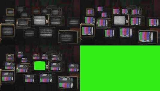 复古电视绿屏高清在线视频素材下载