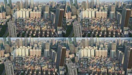 深圳城中村城市高楼摩天大楼建筑航拍高清在线视频素材下载