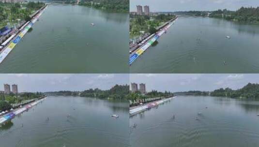 青神岷江段国际桨板赛 (2)高清在线视频素材下载