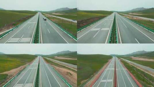 青海高速公路 草原高清在线视频素材下载