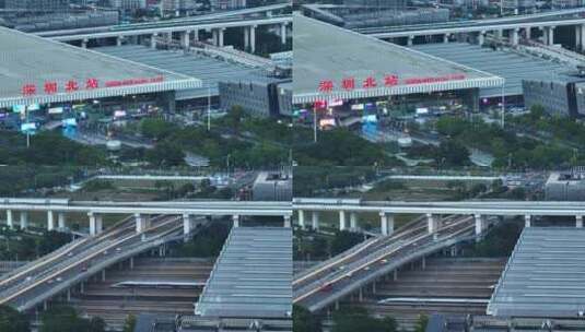航拍深圳北站中心公园4K高清在线视频素材下载