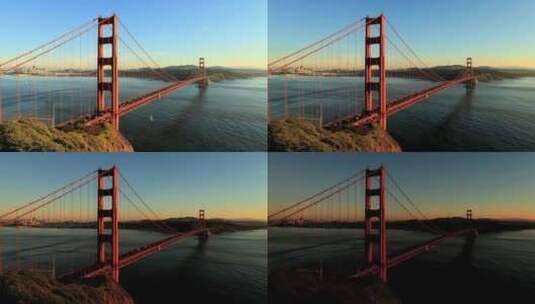 金门大桥日落之间的旧金山-剪辑1高清在线视频素材下载