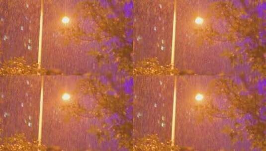 夜晚下雨雨景高清在线视频素材下载