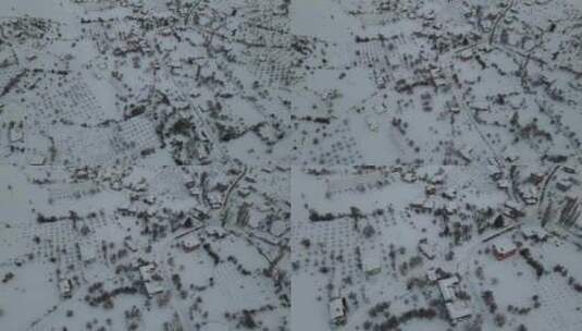冬季雪地上的村庄高清在线视频素材下载