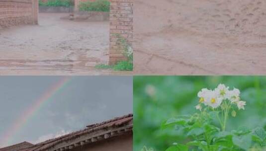乡下农村雨过天晴高清在线视频素材下载