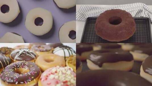 【合集】巧克力甜甜圈 巧克力 甜甜圈高清在线视频素材下载