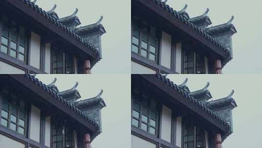 重庆磁器口古镇雨景游客高清在线视频素材下载