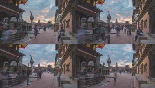 尼泊尔 巴德岗杜巴广场 神殿 寺庙 遗产高清在线视频素材下载