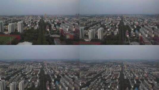 高青县县城慢生活老城区城市航拍高清在线视频素材下载