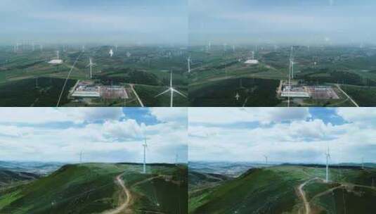 新能源 风电 风车 风力发电高清在线视频素材下载