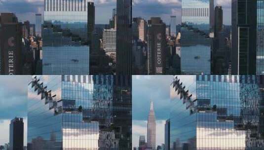 航拍纽约曼哈顿螺旋大厦帝国大厦摩天大楼高清在线视频素材下载