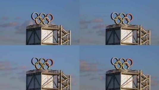 首钢园奥运五环延时摄影高清在线视频素材下载