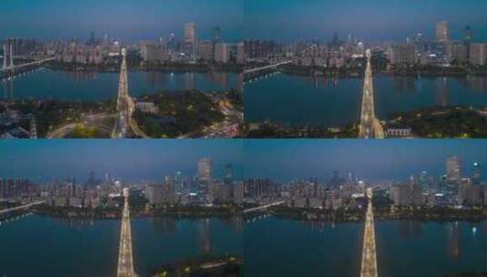 航拍惠州大桥夜景延时高清在线视频素材下载