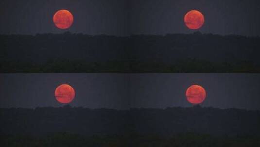 红色的满月高清在线视频素材下载
