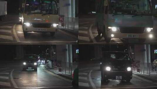 香港屯门街景夜景高清在线视频素材下载