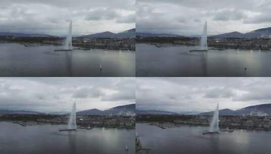 航拍欧洲瑞士日内瓦城市高清在线视频素材下载