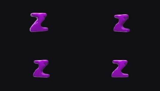 字母包A到Z小写字母紫色高清在线视频素材下载