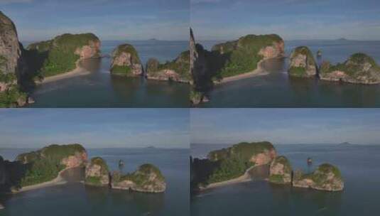 HDR航拍泰国甲米莱利海滩海滨自然风光高清在线视频素材下载
