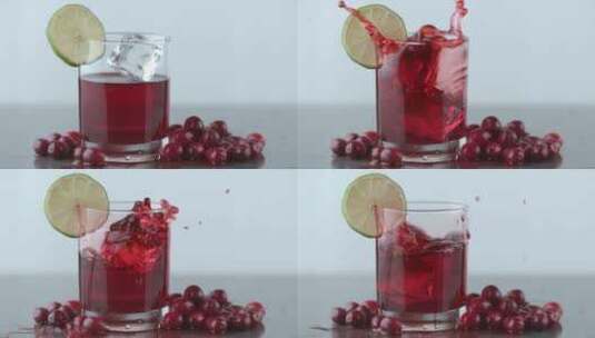 蔓越莓果汁 浆果果汁高清在线视频素材下载
